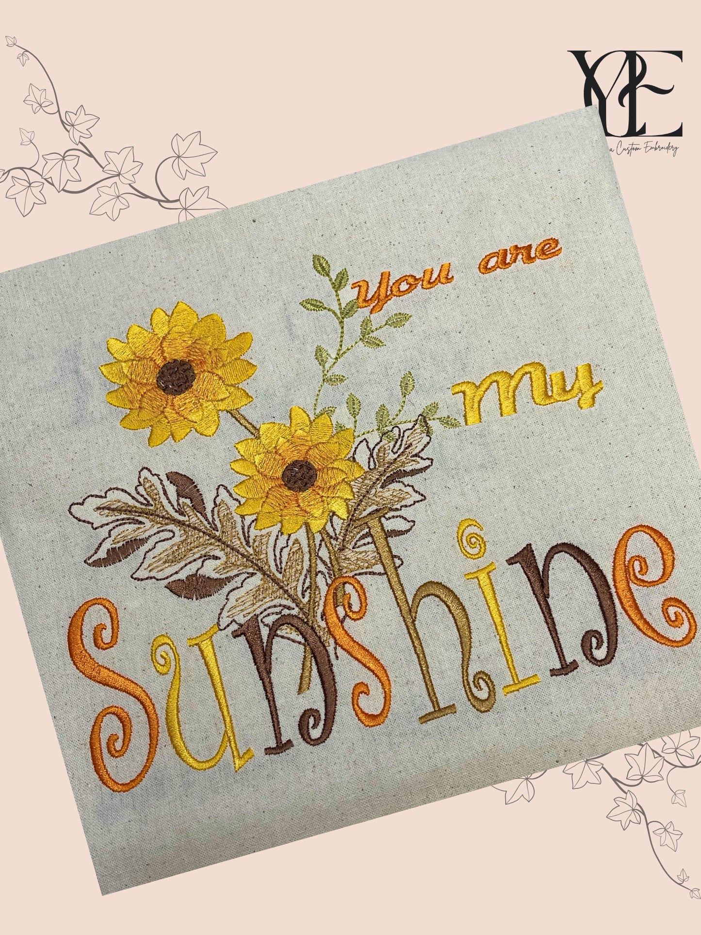 Oversized Tote Bag: You are my sunshine sunflowers