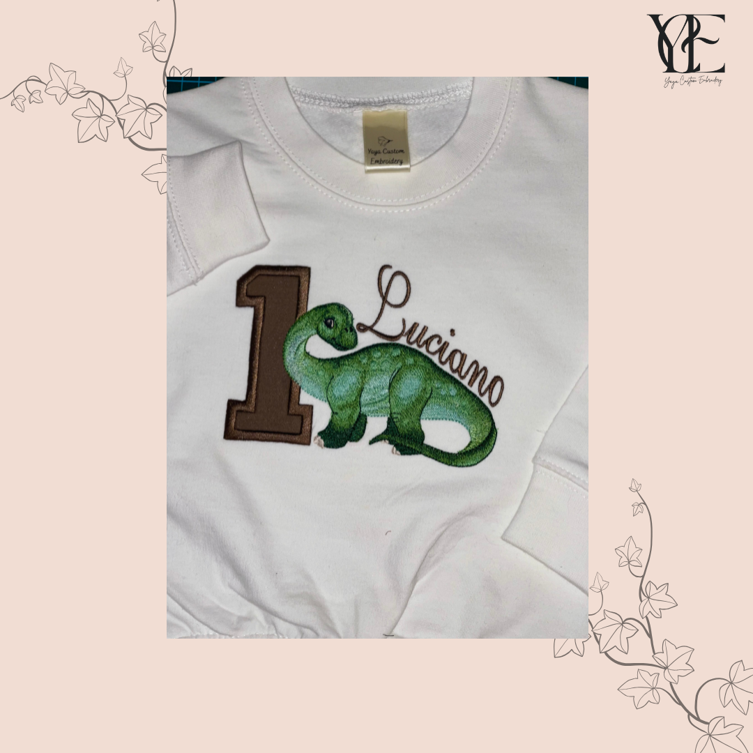 Personalised Diplodocus Birthday Sweatshirt – Top for Kids Birthday parties
