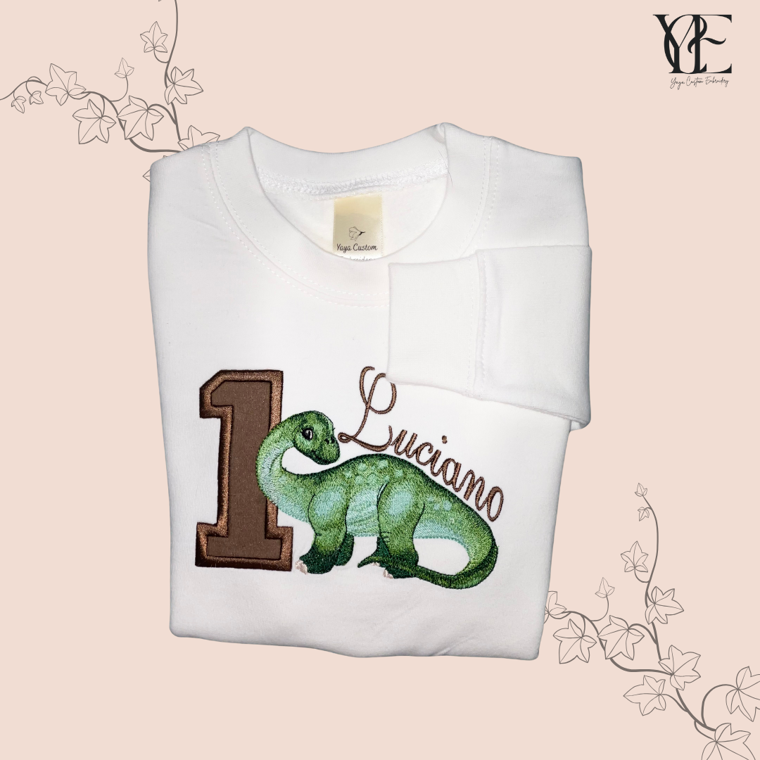 Personalised Diplodocus Birthday Sweatshirt – Top for Kids Birthday parties