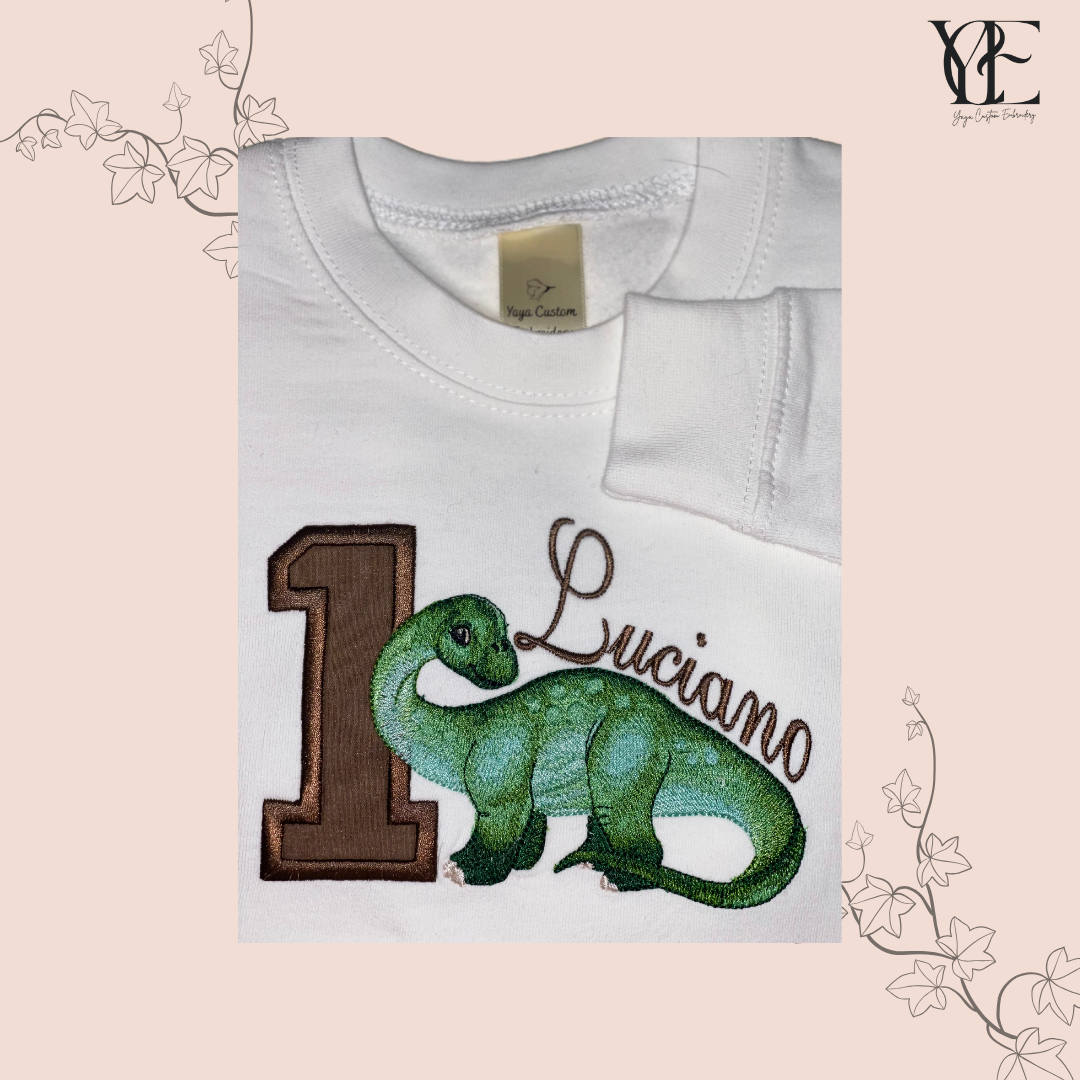 Personalised Diplodocus Birthday Sweatshirt – Top for Kids Birthday parties