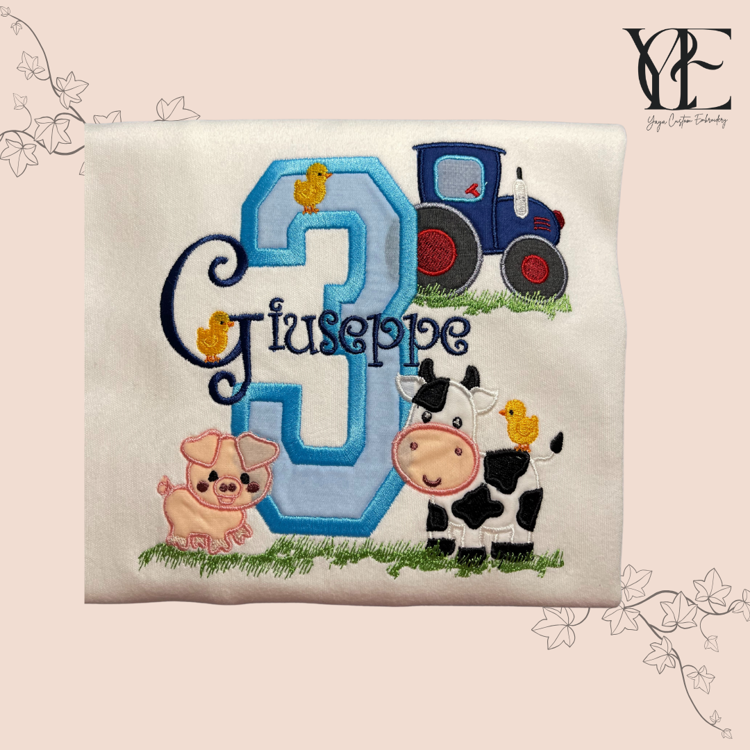 Personalisiertes Bauernhof-Geburtstags-T-Shirt/Sweatshirt - Kindergeburtstags-Tops