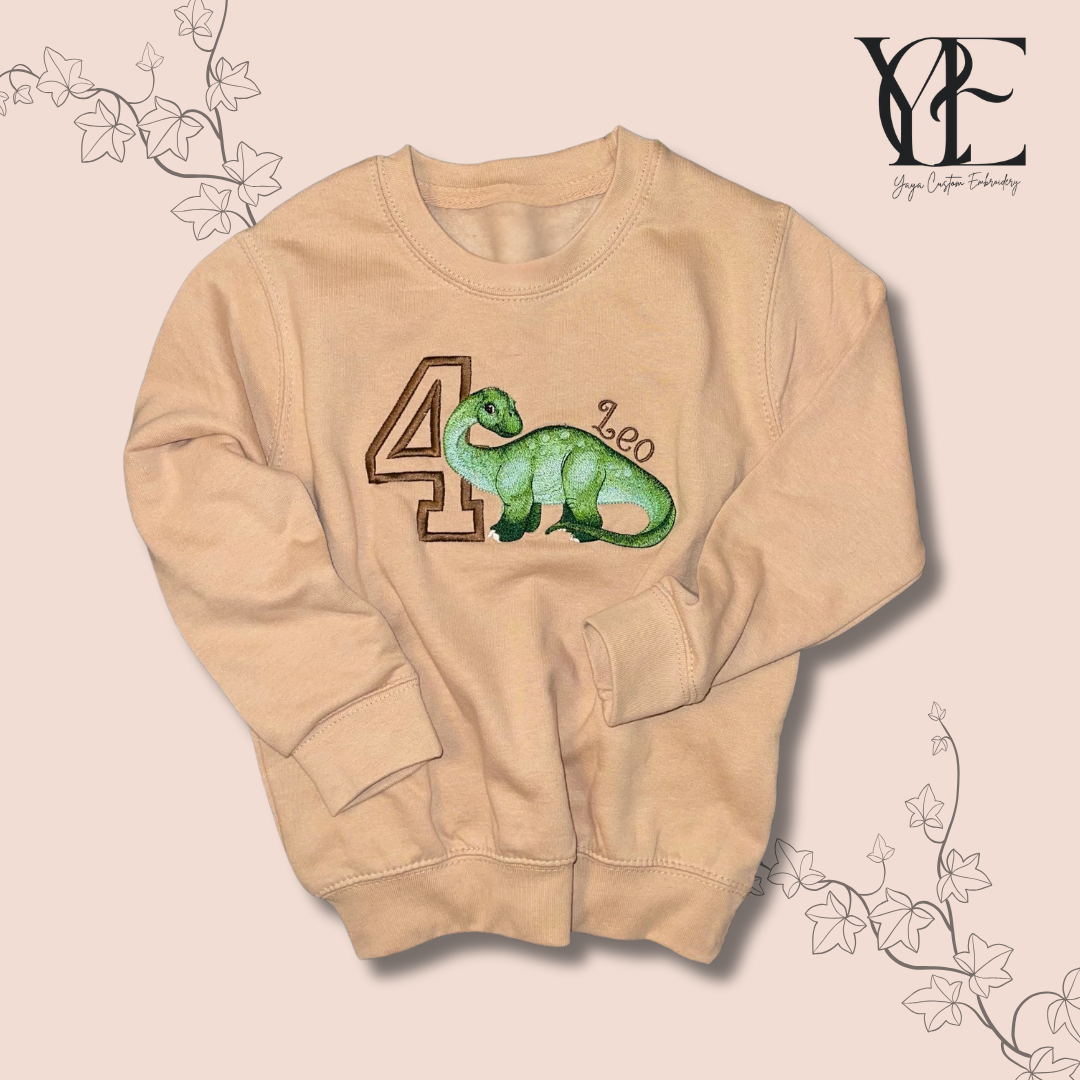 Personalised Diplodocus Birthday Sweatshirt – Top for Kids Birthday parties