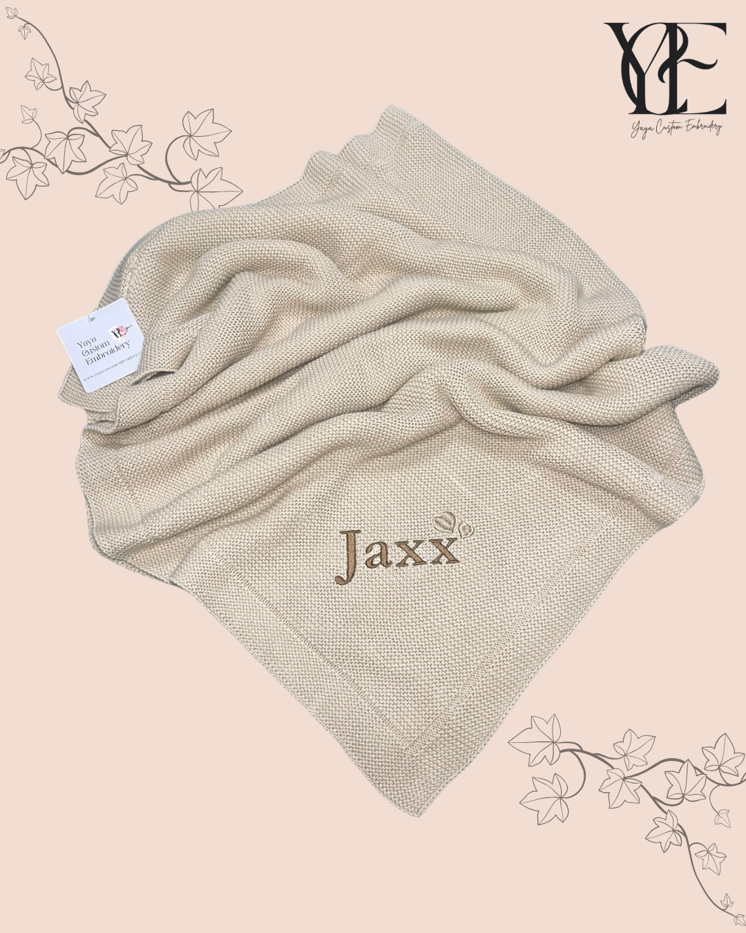 Personalised Embroidered Baby Blanket – Soft, Warm & Breathable Cotton Comforter for Newborns