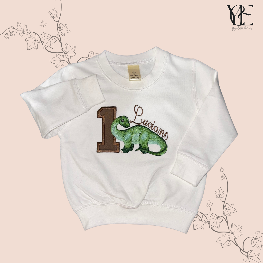 Personalised Diplodocus Birthday Sweatshirt – Top for Kids Birthday parties