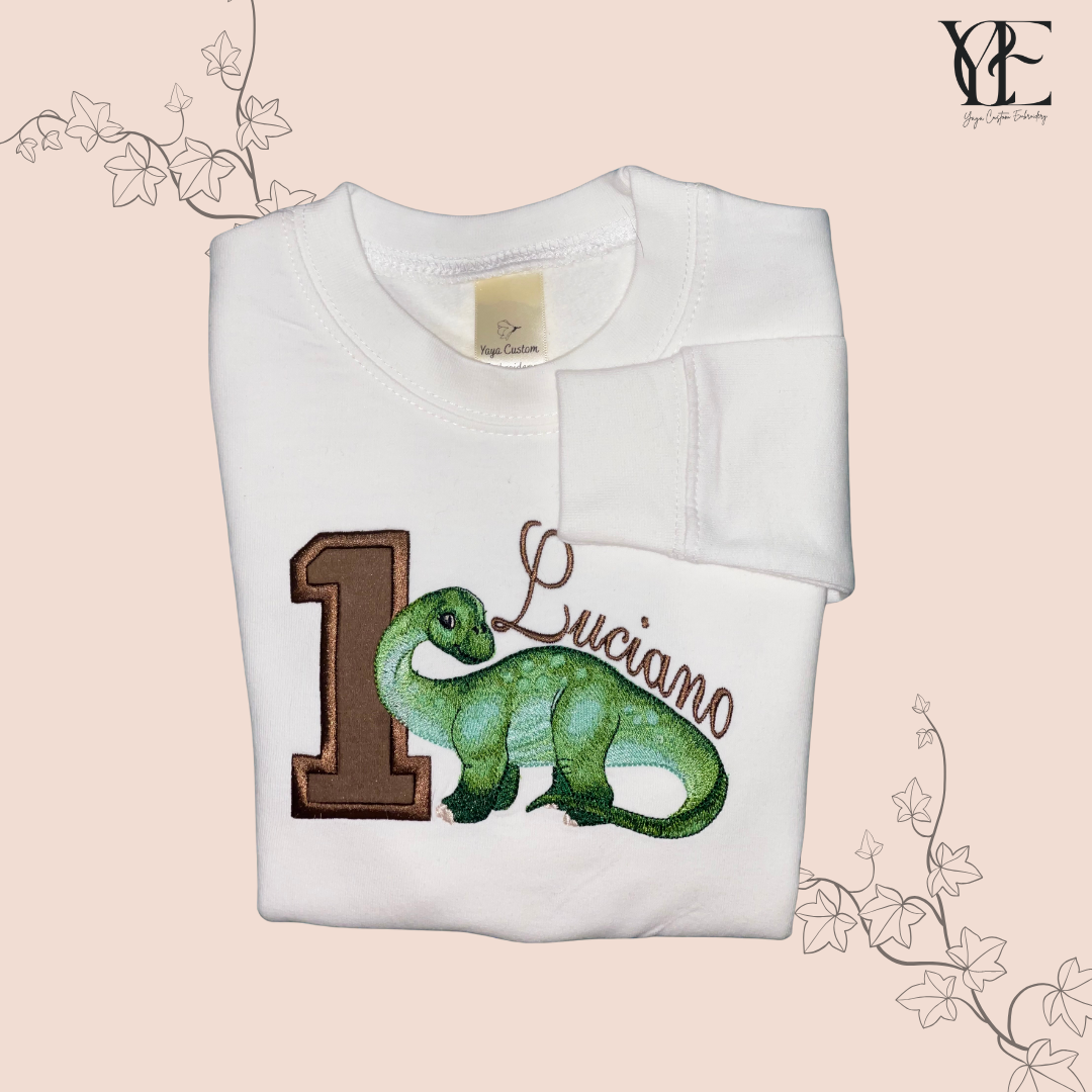 Personalised Diplodocus Birthday Sweatshirt – Top for Kids Birthday parties