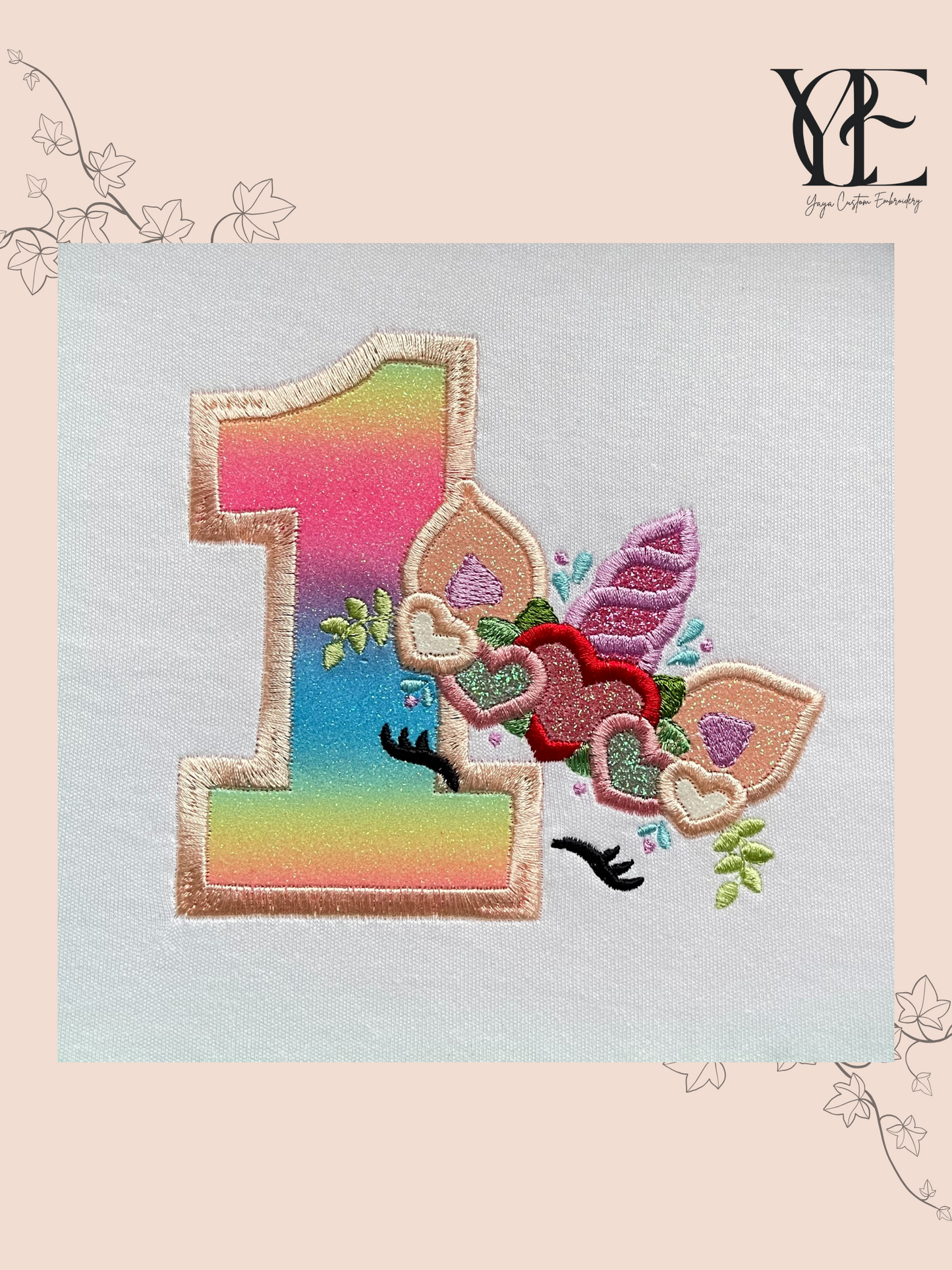 Personalised Unicorn Birthday T‑Shirt – Glitter Appliqué Number & Unicorn, Organic Cotton (Ages 1–12)