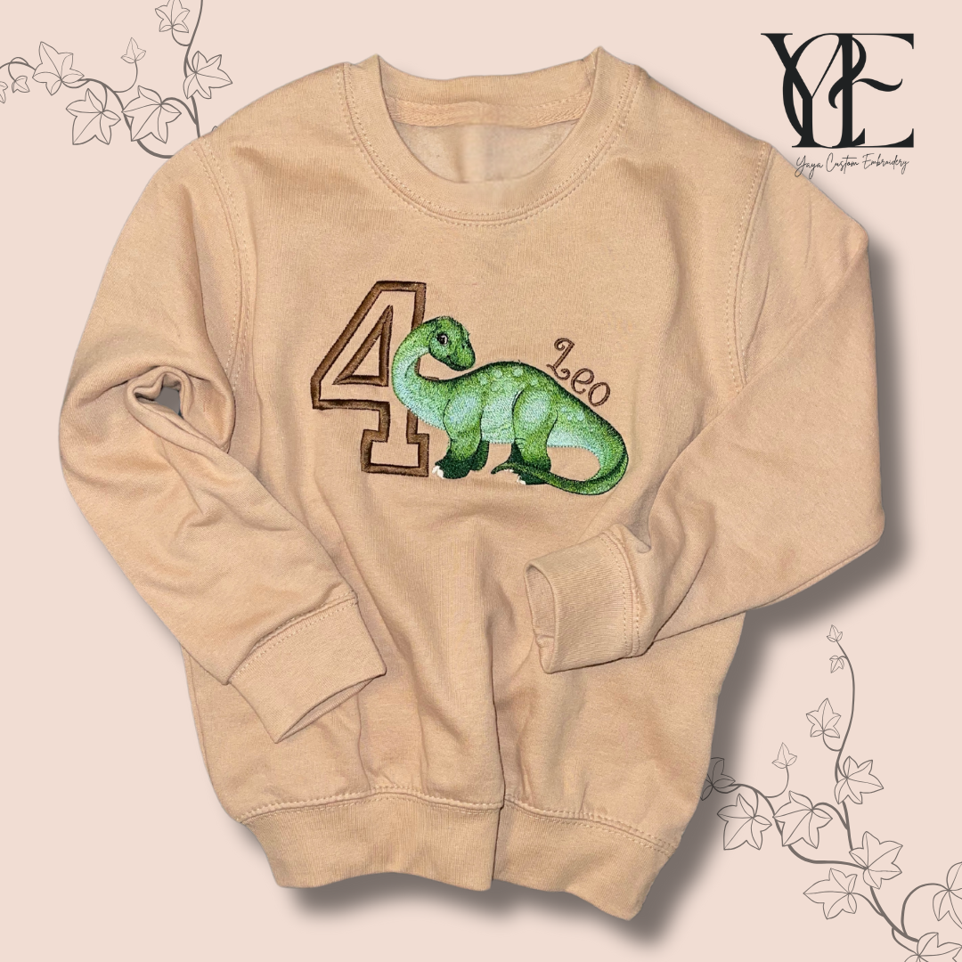 Personalised Diplodocus Birthday Sweatshirt – Top for Kids Birthday parties
