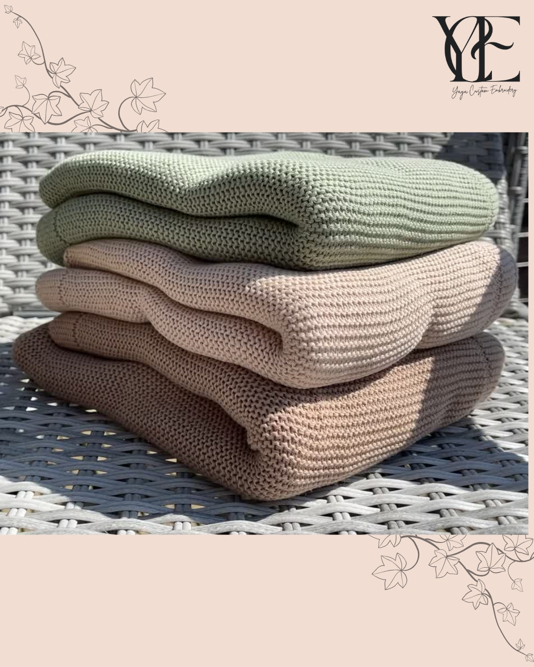 Personalised Embroidered Baby Blanket – Soft, Warm & Breathable Cotton Comforter for Newborns
