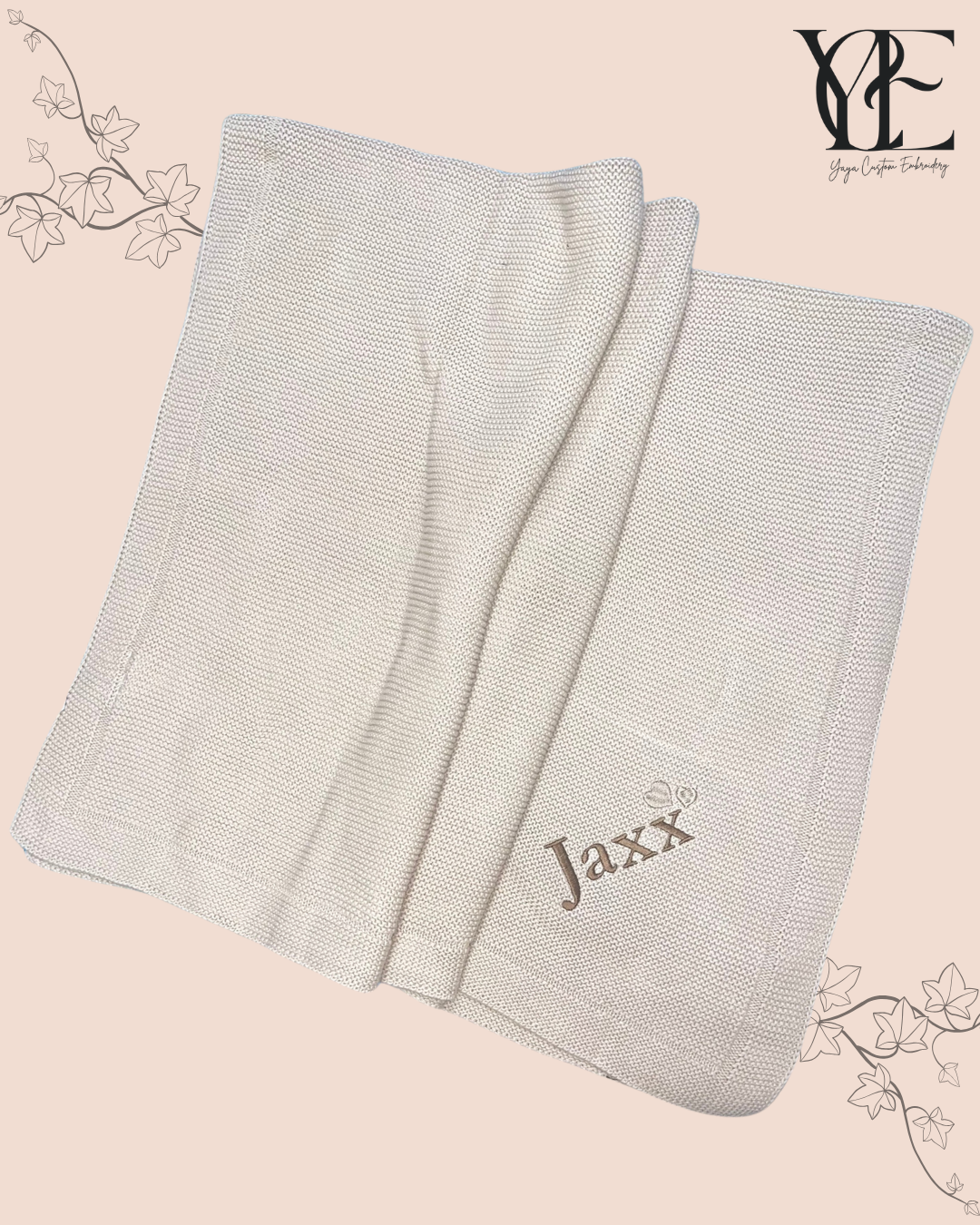 Personalised Embroidered Baby Blanket – Soft, Warm & Breathable Cotton Comforter for Newborns