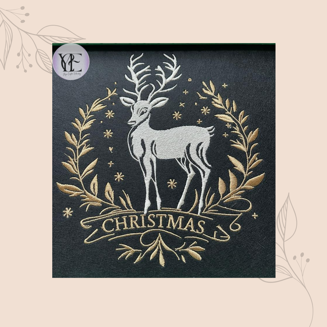 Sweatshirt mit Weihnachts-Rentier-Stickerei | Erhältlich in XS bis 5XL