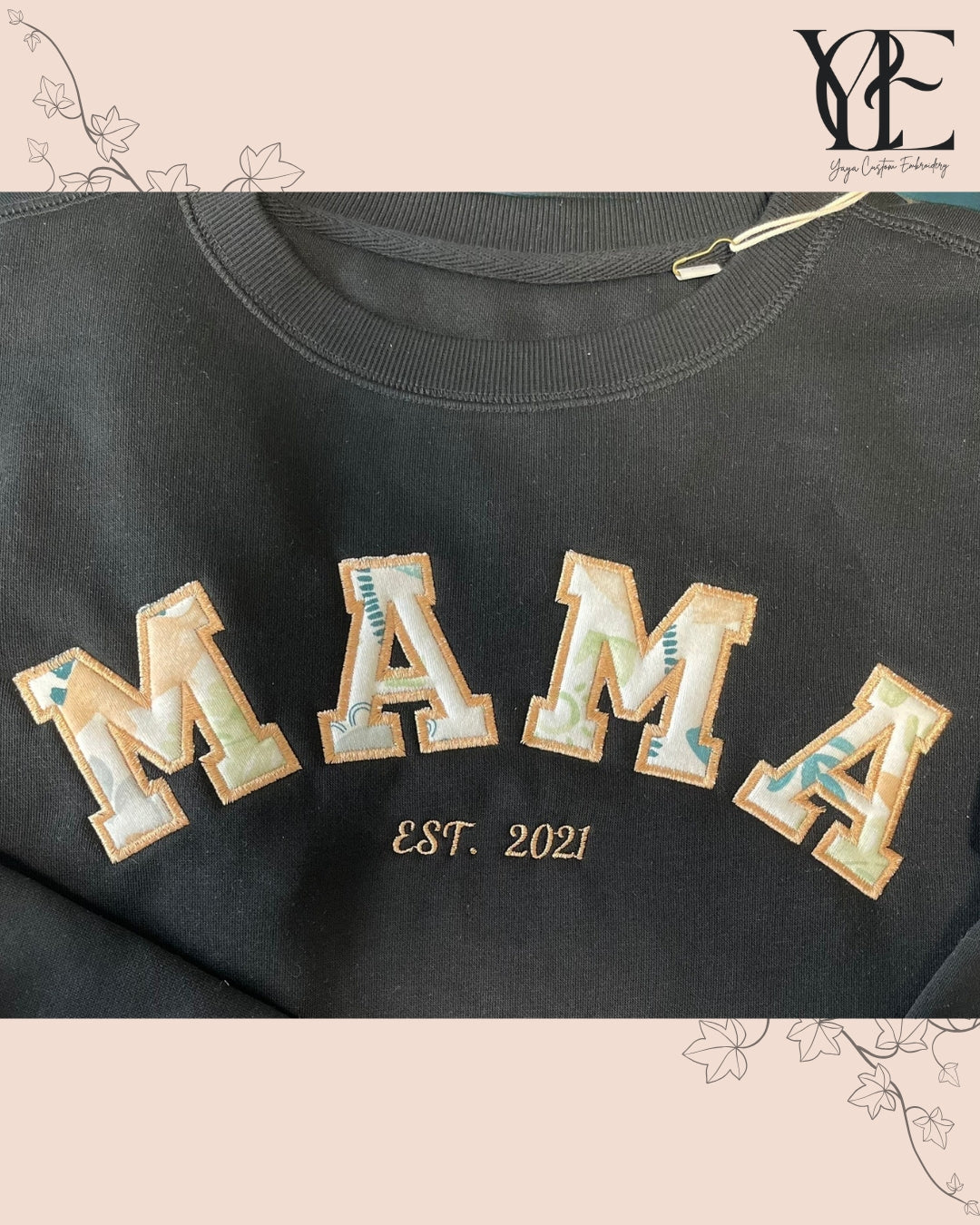 Personalisiertes „MAMA“-Sweatshirt – Wiederverwendetes Andenken an Babykleidung