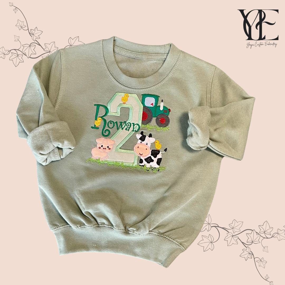 Personalisiertes Bauernhof-Geburtstags-T-Shirt/Sweatshirt - Kindergeburtstags-Tops