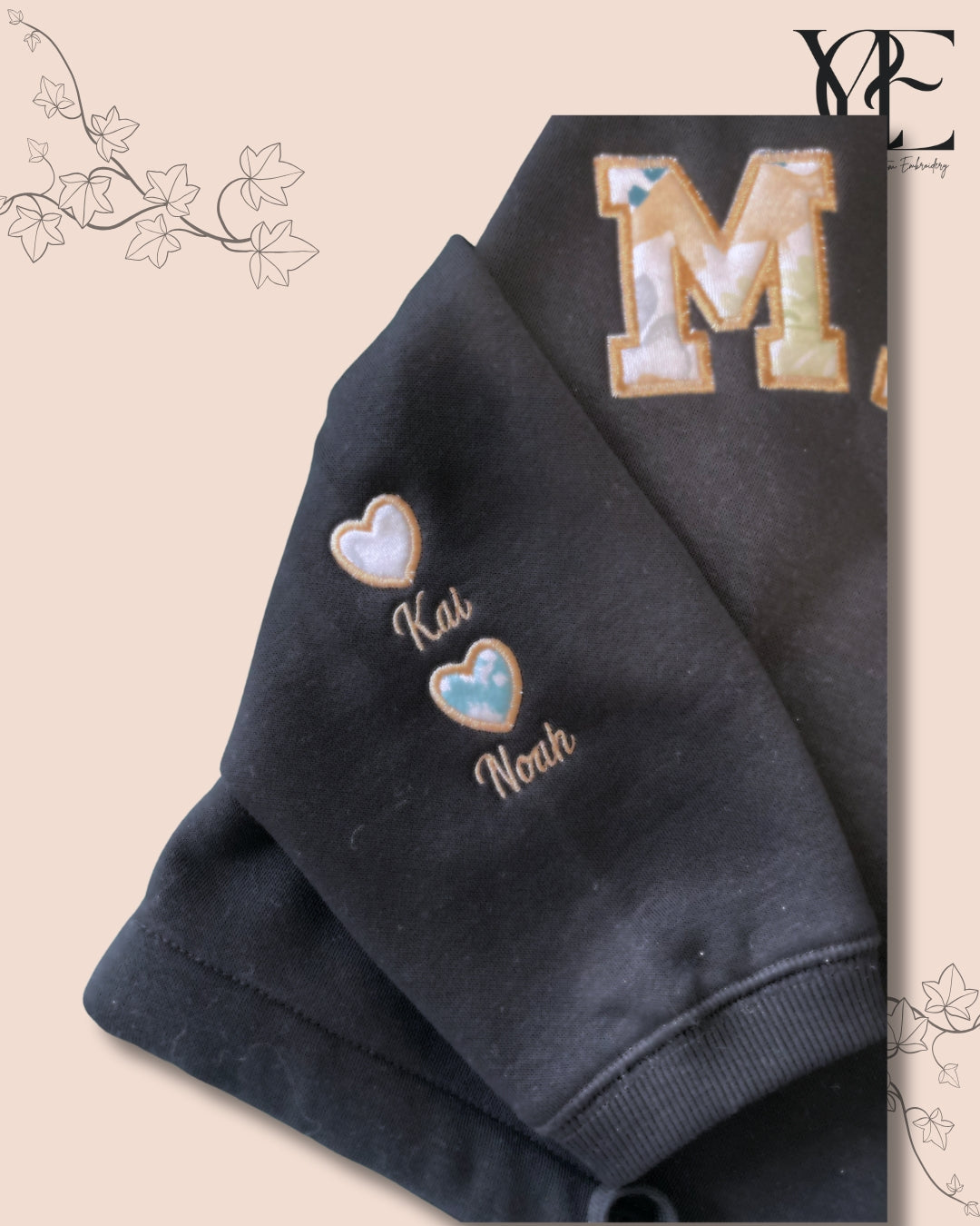 Personalisiertes „MAMA“-Sweatshirt – Wiederverwendetes Andenken an Babykleidung