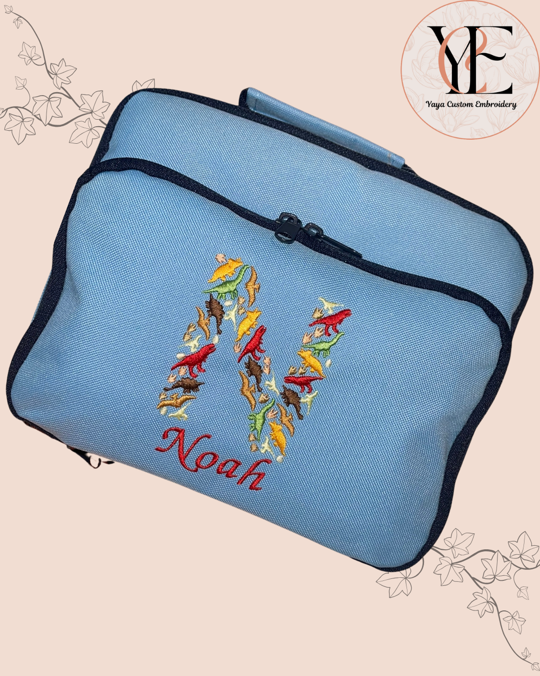 Personalisierte Kühltasche für Kinder – Himmelblau, Rosa, Marineblau und Schwarz