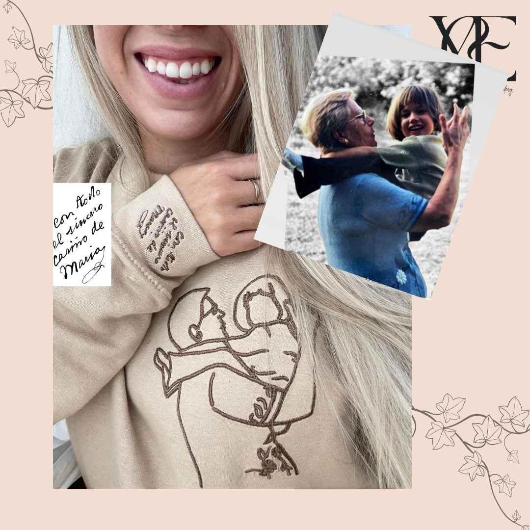 Personalised
Embroidered outlined of a photo