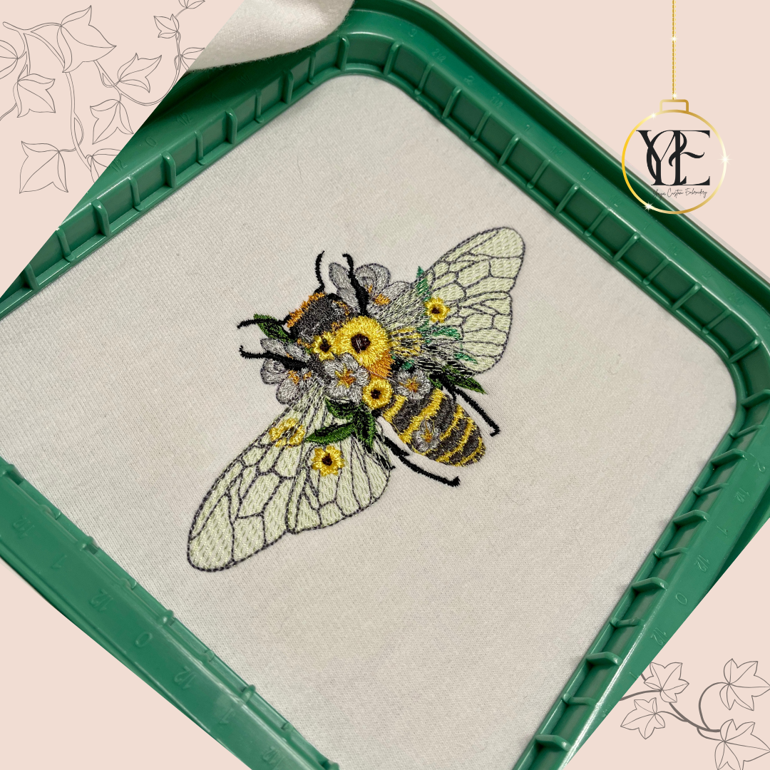 Best-Seller: Intricate Bee & Floral Embroidered Hoodie or Sweatshirt