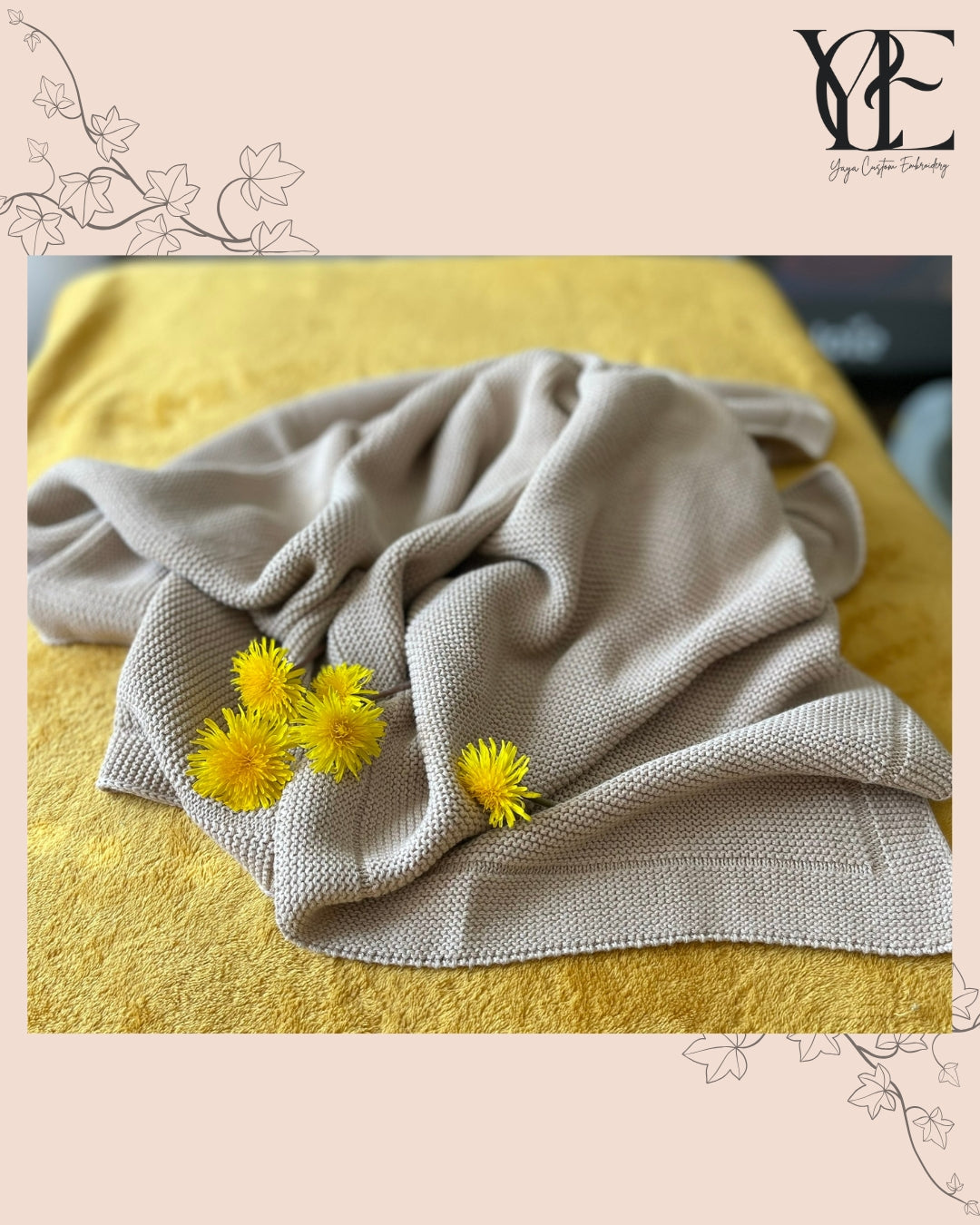 Personalised Embroidered Baby Blanket – Soft, Warm & Breathable Cotton Comforter for Newborns