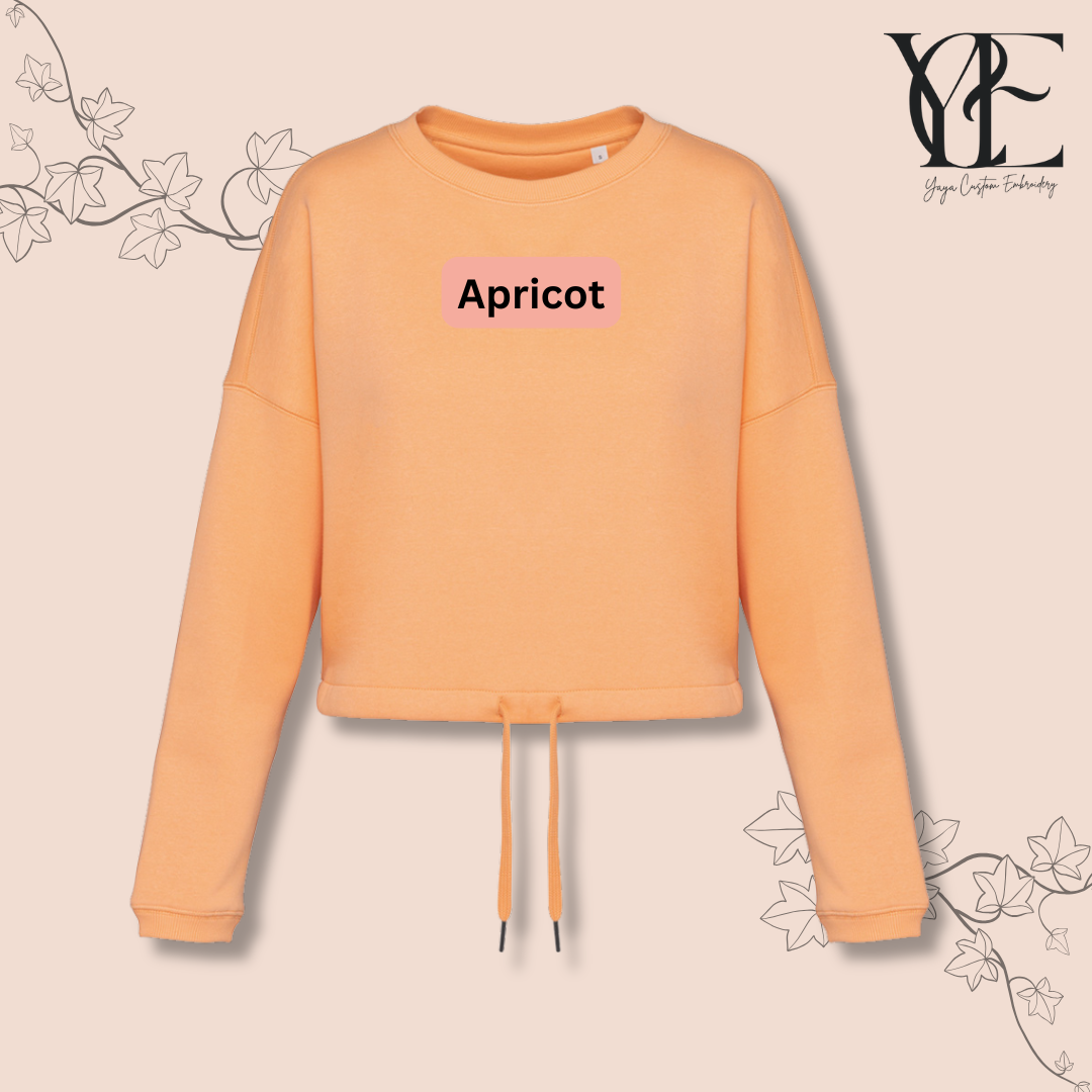 Apricot colour crop sweatshirt by YCE