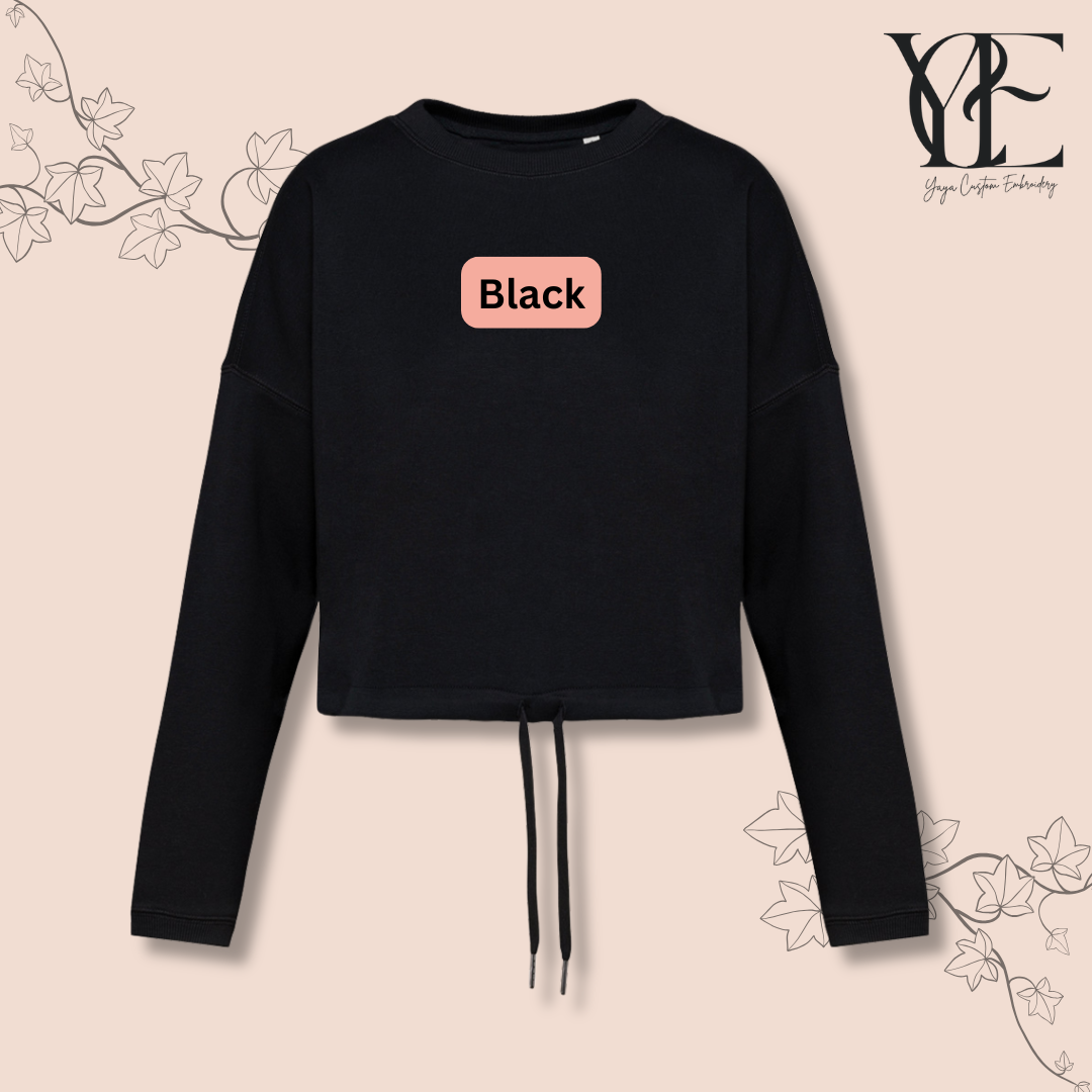 Black colour crop sweatshirt by YCE