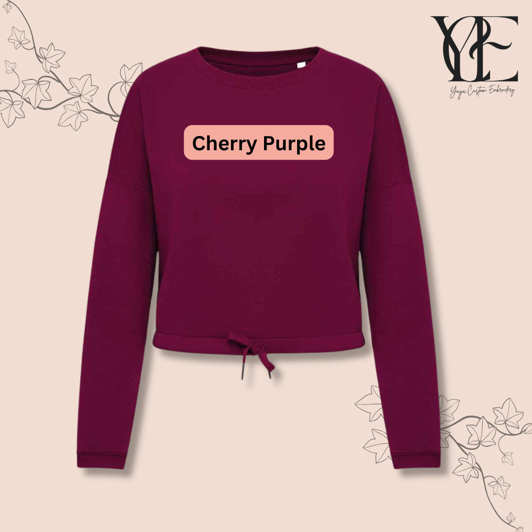 Cherry Purple colour crop sweatshirt by YCE