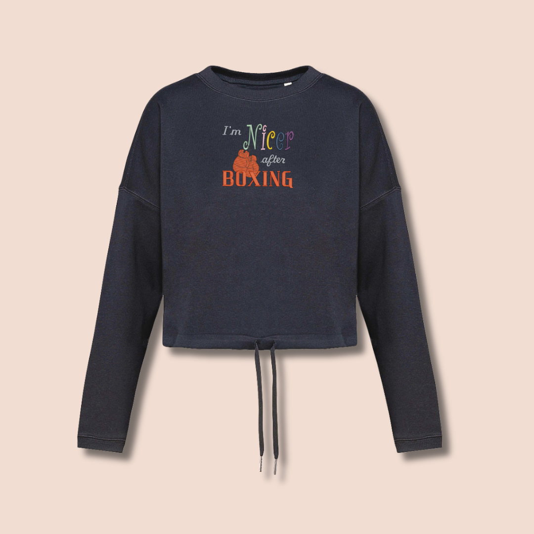 I'm nicer after boxing - Crop Sweatshirt