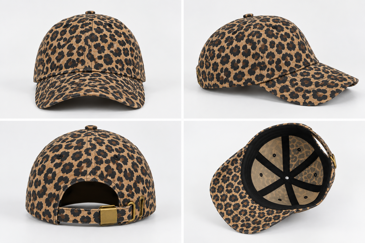 Beechfield Leopard Print 6 Panel Cap – Vintage Dad Cap