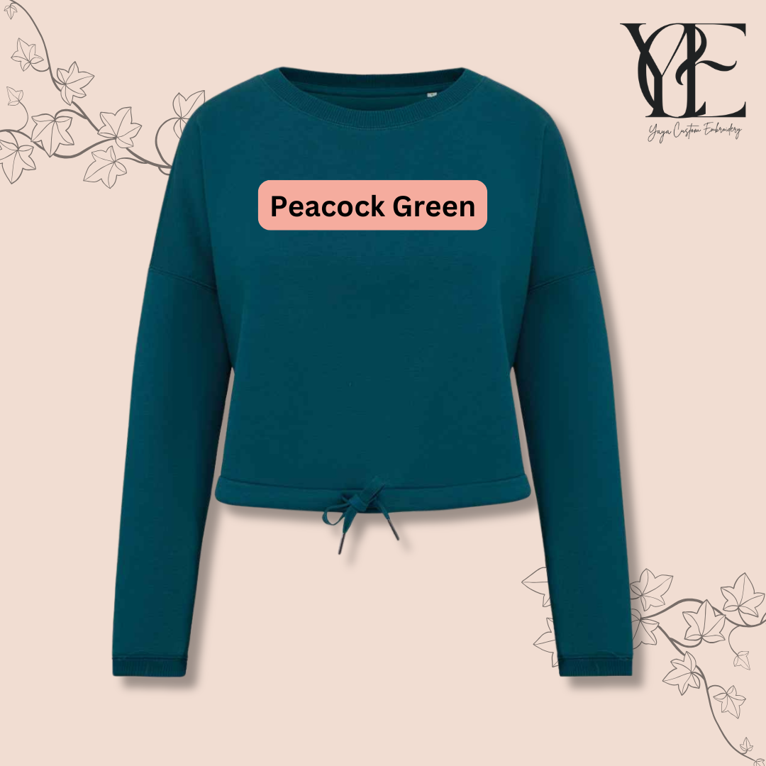 Peacock Green colour crop sweatshirt by YCE
