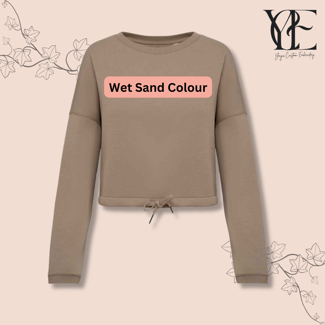 Wet Sand colour cropped sweatshirt