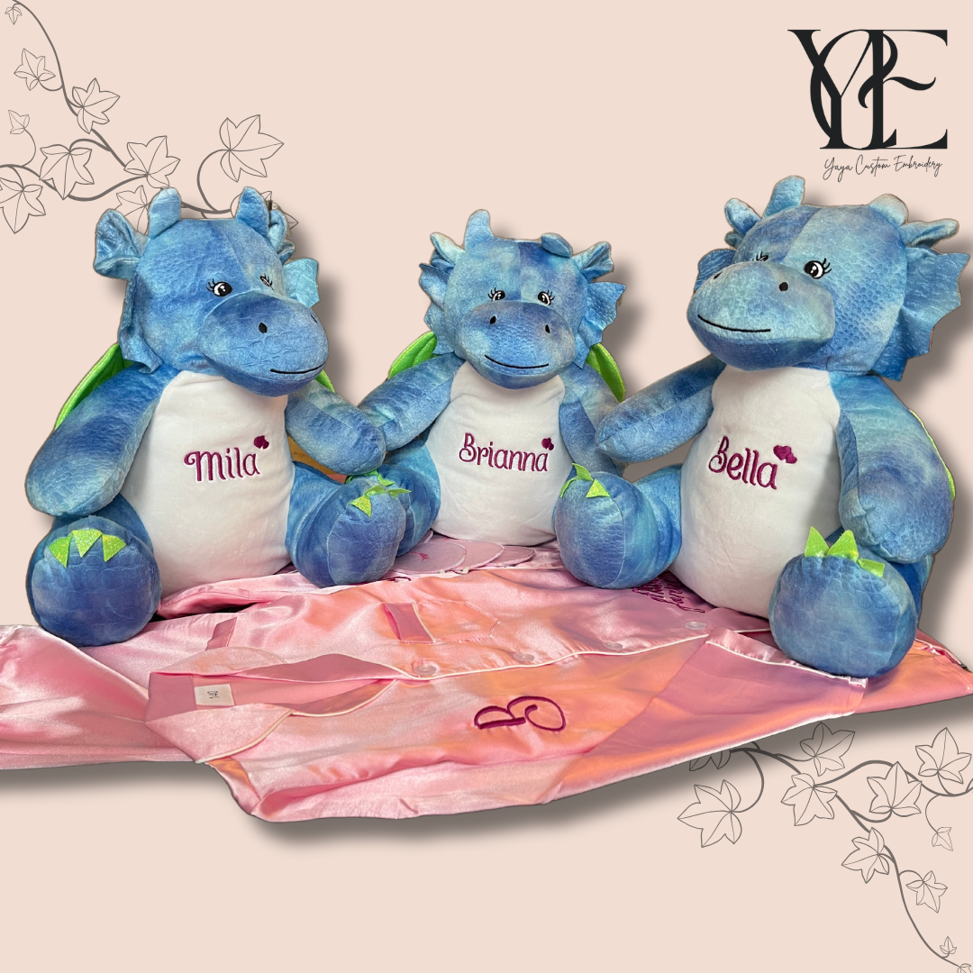 Personalised sleepover bundle: Soft toy, pyjamas and sleeping mask