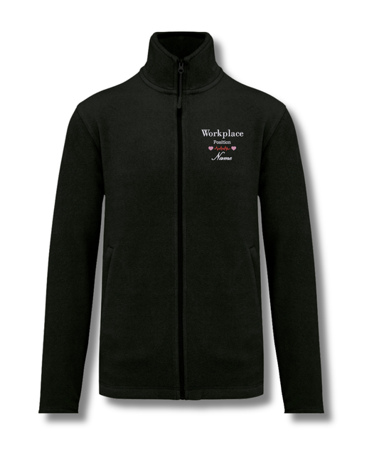 Personalised Fleece Jacket with Heartbeat Embroidery | Custom Name & Role