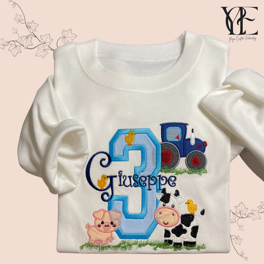 Personalisiertes Bauernhof-Geburtstags-T-Shirt/Sweatshirt - Kindergeburtstags-Tops