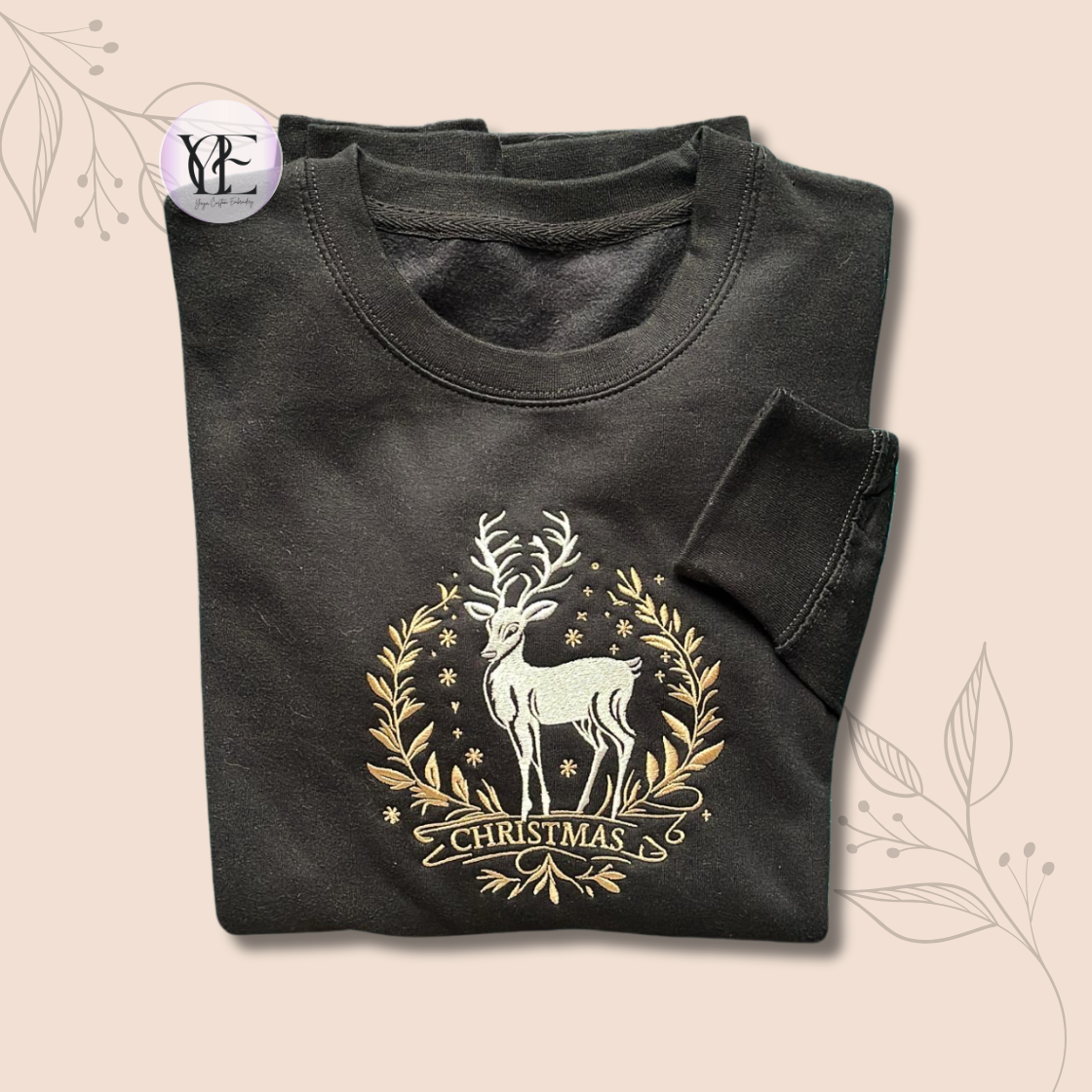 Christmas Reindeer Embroidered Sweatshirt | Available in XS to 5XL