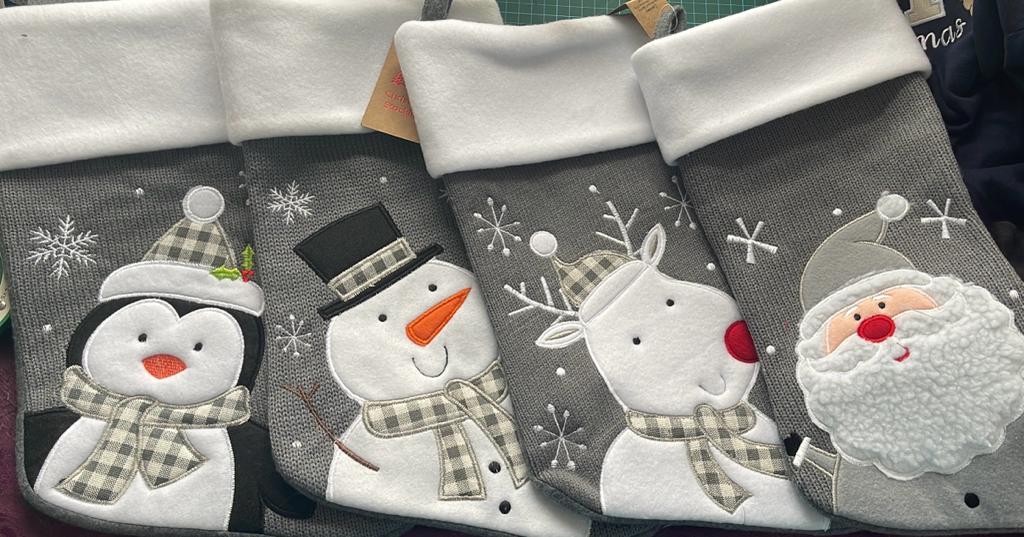 Personalised Grey Christmas stocking