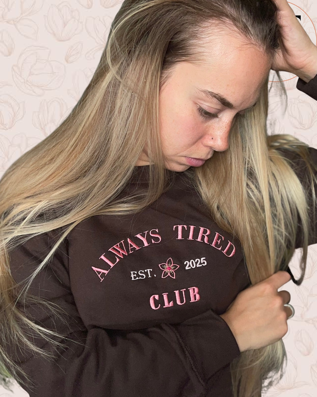 "Always tired Club" Embroidered Sweatshirt & T-Shirt | XS–XXL | Hot Chocolate