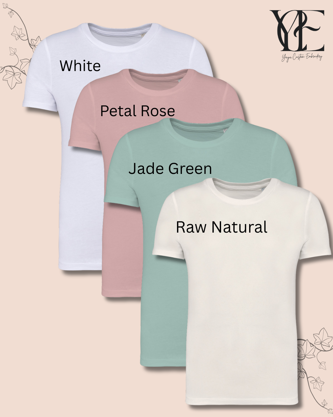 Personalised Embroidered Kids' T-Shirt – Organic Cotton, Fun Multicolour Letters (Sizes 1–12)