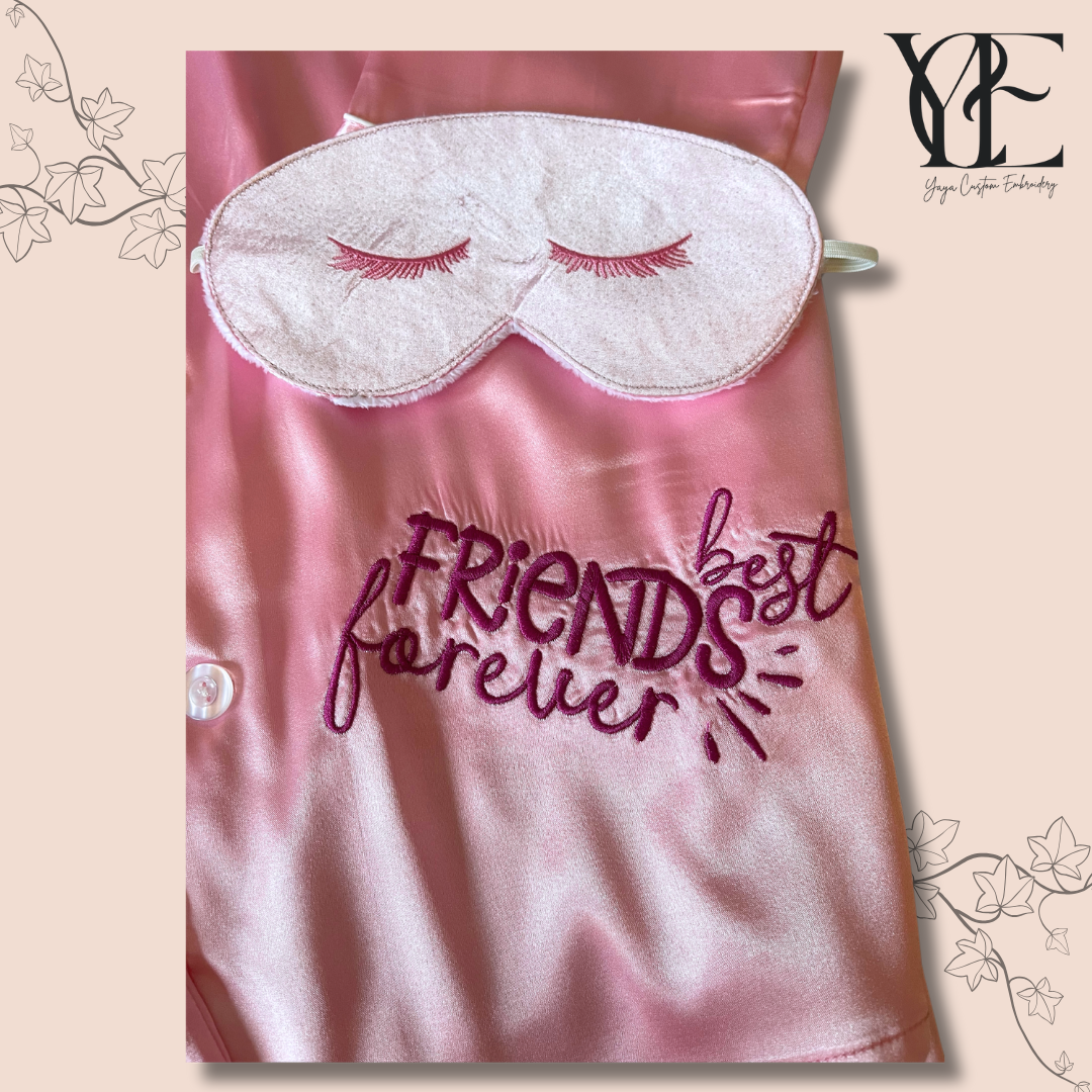 Personalised sleepover bundle: Soft toy, pyjamas and sleeping mask