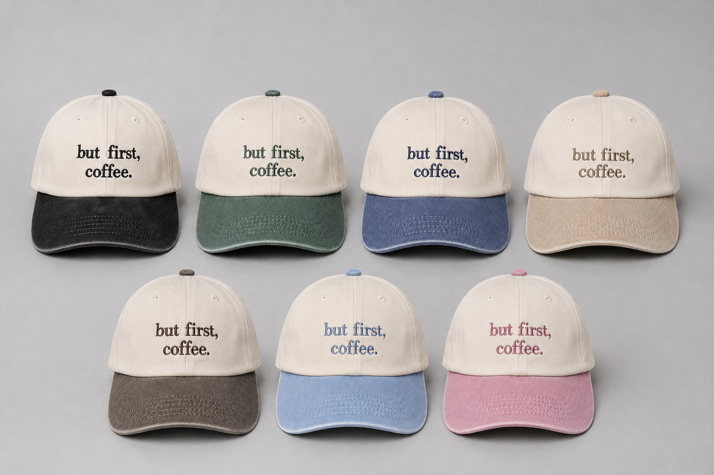 But First, Coffee Embroidered Vintage Cap