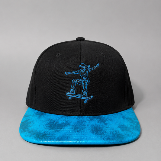 Cap with blue embroidered Skater blue flat peak