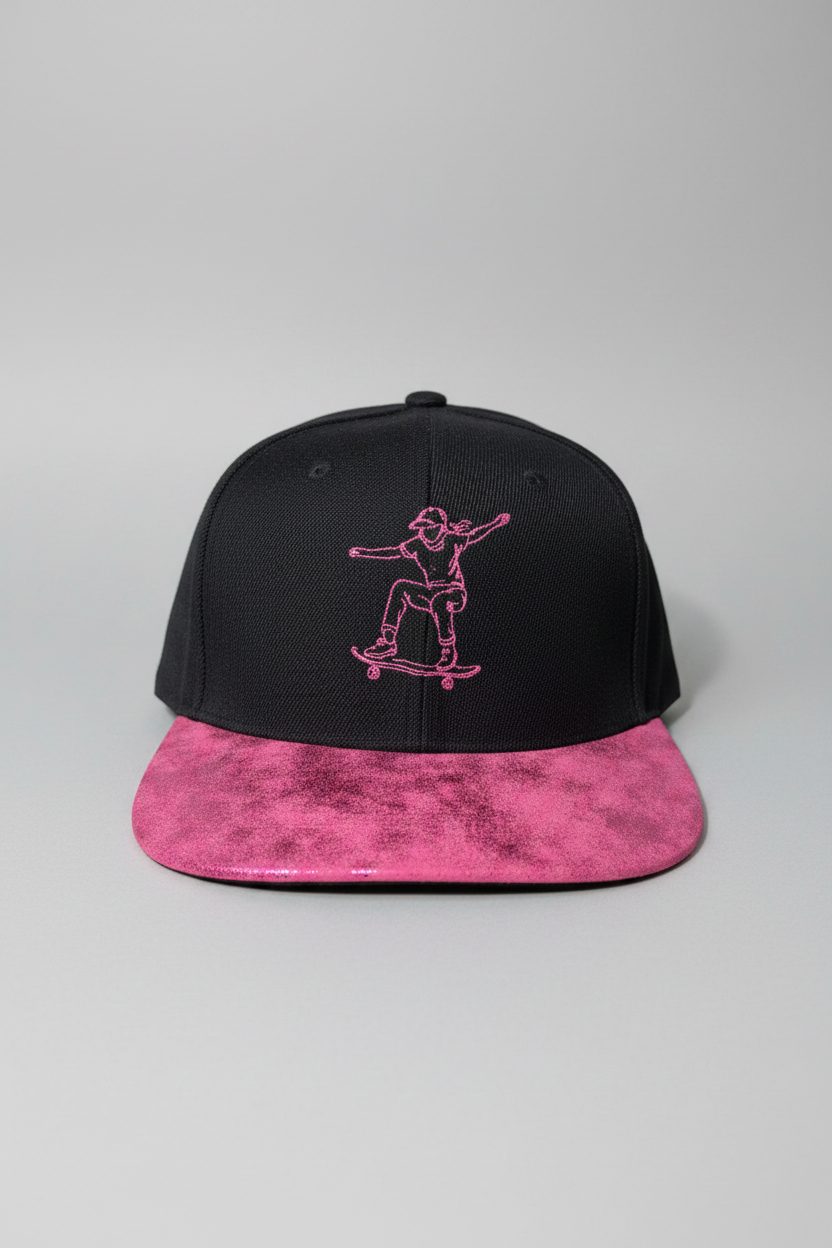 Cap with pink embroidered Skater pink flat peak