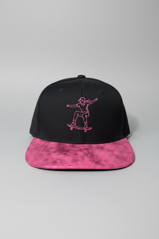 Cap with pink embroidered Skater pink flat peak