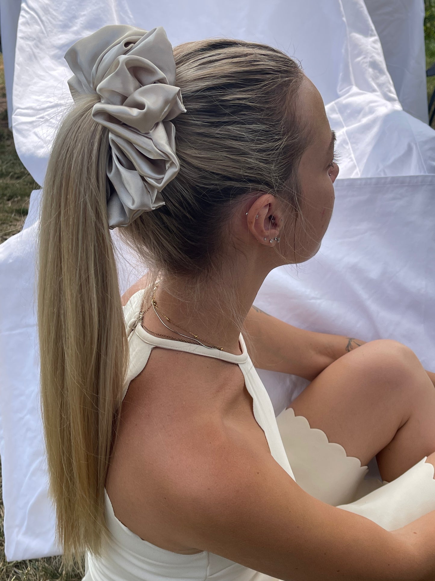 XL Oversized Satin Hair Scrunchie