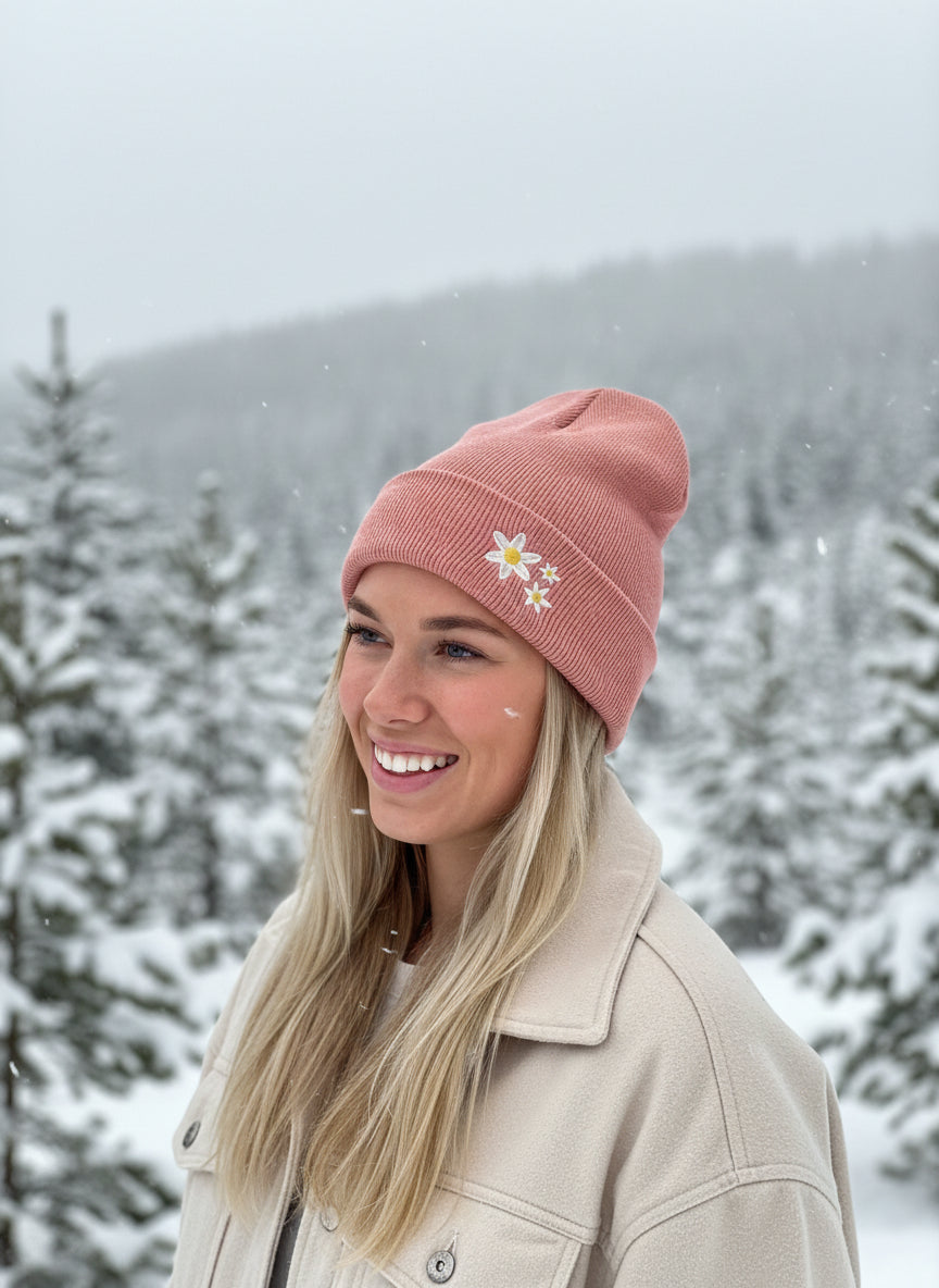 Exklusive 3-Gänseblümchen-Mütze für Erwachsene