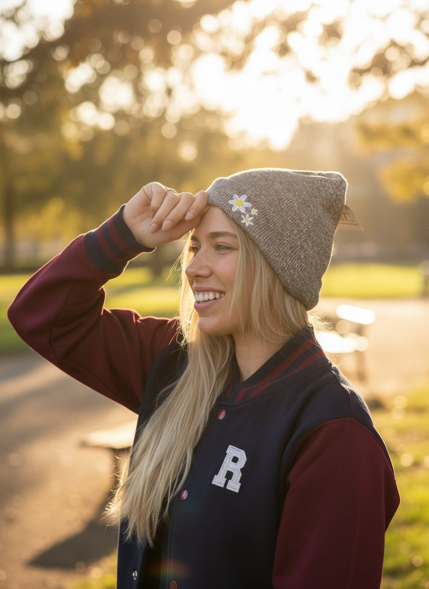 Exklusive 3-Gänseblümchen-Mütze für Erwachsene