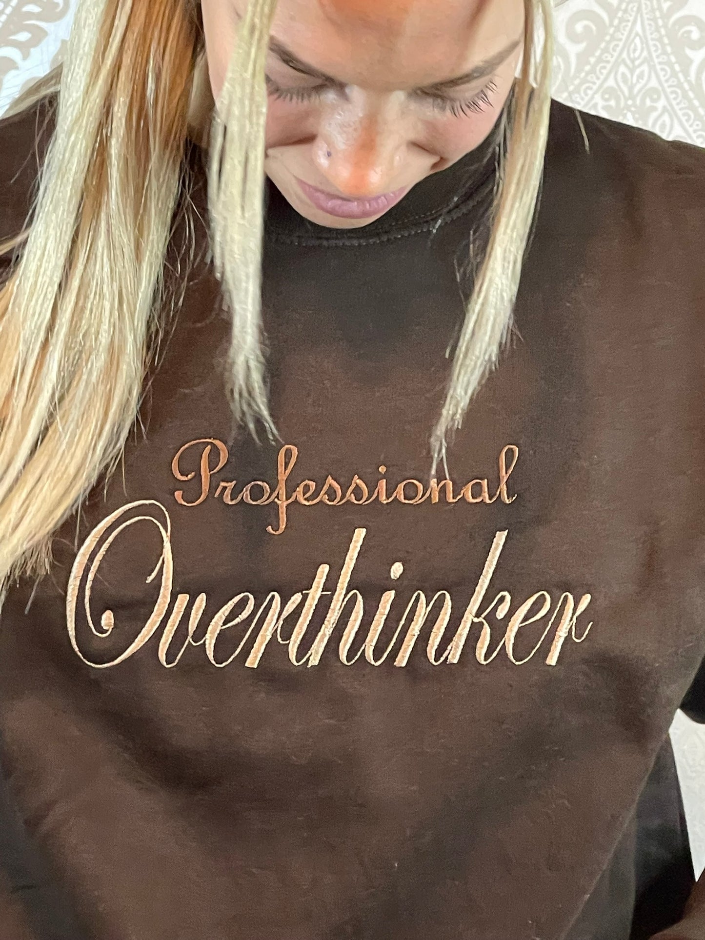 Professional Overthinker Embroidered Sweatshirt | Personalised Relatable Clothing UK