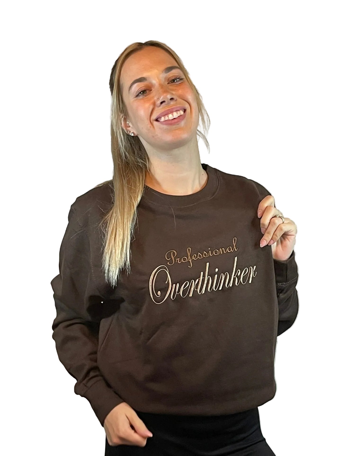 Professional Overthinker Embroidered Sweatshirt | Personalised Relatable Clothing UK