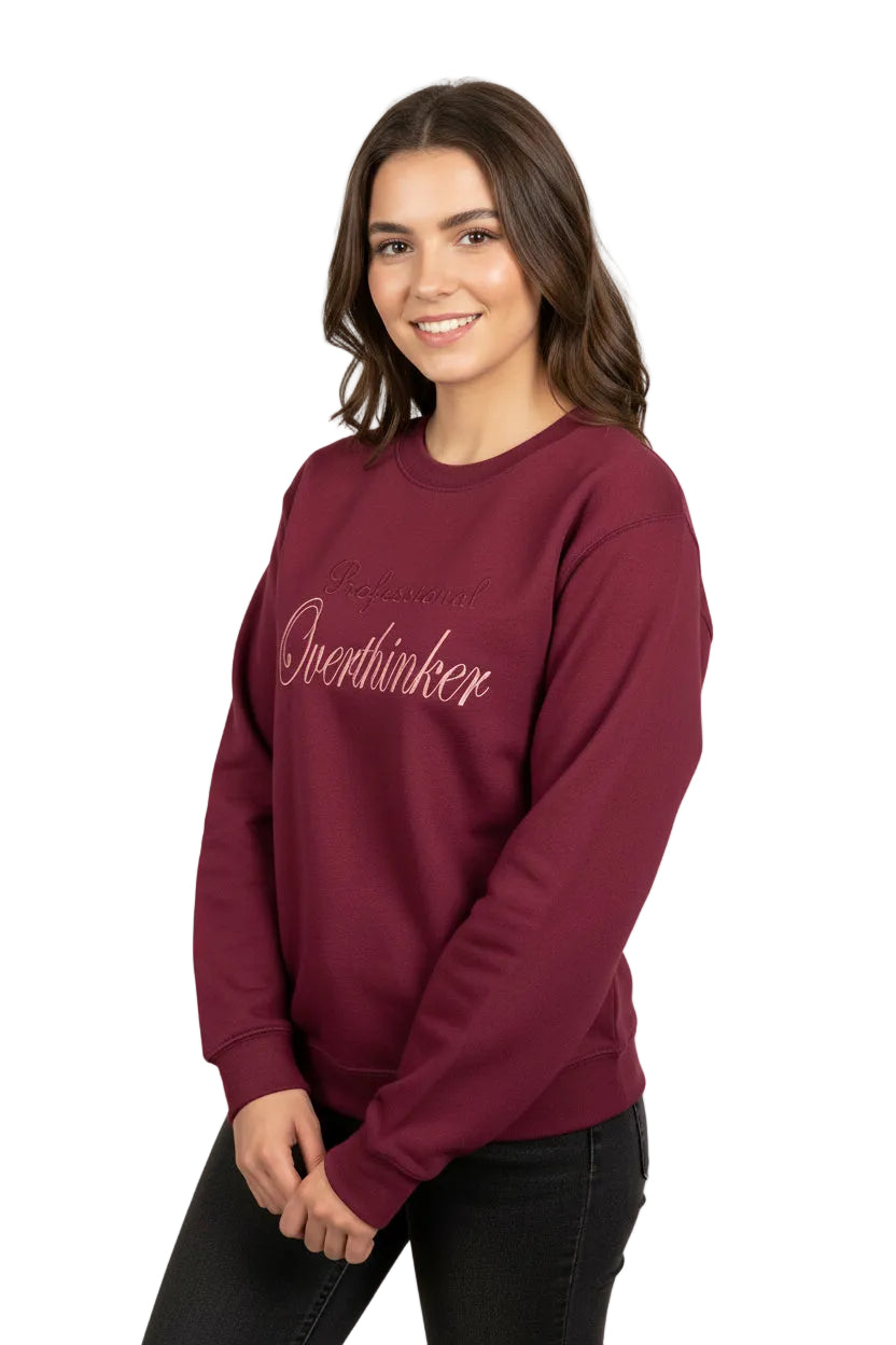 Professional Overthinker Embroidered Sweatshirt | Personalised Relatable Clothing UK