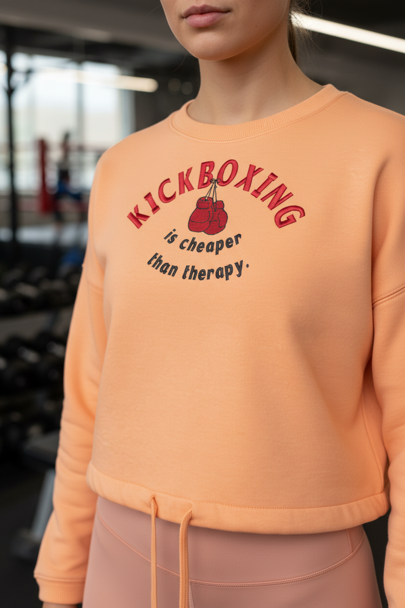 Kickboxing is cheaper than therapy - Crop Sweatshirt